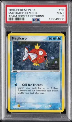 2004 POKEMON EX TEAM ROCKET RETURNS #65 MAGIKARP-REVERSE FOIL PSA 9 - Image 1