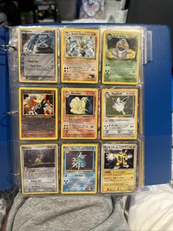 Huge Pokemon Binder Collection Lot of 130+ Cards Vintage Holos WOTC Mid Era - Image 1