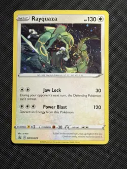Rayquaza Cosmos Holo SWSH029 Black Star Promo Pokemon Card MINT SWIRL 🌀🌀 W - Image 1