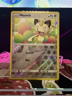 Meowth 125/181 Sm-Team Up Reverse Holo Rare Pokemon Card Cute 🩷✨ - Image 1