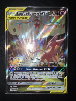 Pokemon Espeon & Deoxys GX SM240 Full Art Promo Black Star Card MINT PSA10!U - Image 1