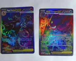 Pokemon TCG Mega EX Holo 2-Card Lot: Mega Charizard EX 125,Mega Gengar EX 284 - Image 1