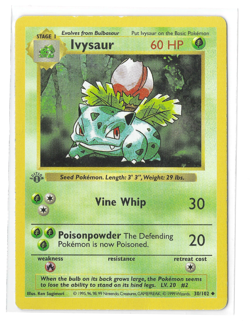 Pokemon Card - Ivysaur 030/102 - 1st Edition Base Set (Shadowless) - Uncommon - Image 1