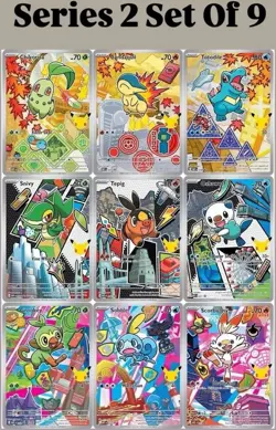 Pokemon First Partner Illustration Collection Series 2 Complete Set Of 9 Cards - Image 1