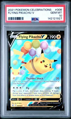 2021 POKEMON CELEBRATIONS #006 FLYING PIKACHU V PSA 10 - Image 1