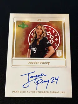 2025 Parkside NWSL Jayden Perry Autograph Signature Series PS-JP Thorns - Image 3