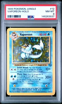 1999 POKEMON JUNGLE 12 VAPOREON-HOLO PSA 8 - Image 1