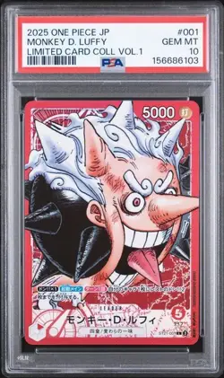 2025 ONE PIECE JAPANESE LIMITED CARD COLLECTION VOL.1 MONKEY D. LUFFY PSA 10 - Image 1