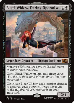 x1 Black Widow, Daring Operative - Foil M MTG Commander: Marvel Super Heroes M/N - Image 1