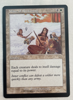 1x Wave of Reckoning Mercadian Masques MTG Magic the Gathering LP (Ring Mark) - Image 1