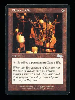 * * 1x Claws of Gix x1 * * Urza's Saga MTG MP Moderately Played - Image 1