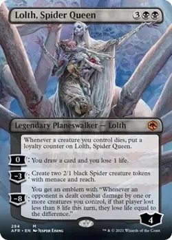 Magic The Gathering MTG LOLTH, SPIDER QUEEN BORDERLESS Forgotten Realms NM - Image 1