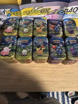 Pokemon Ascended Heros EMPTY Mini Tins Complete Art Set Lot of 40 w/Stickers - Image 2