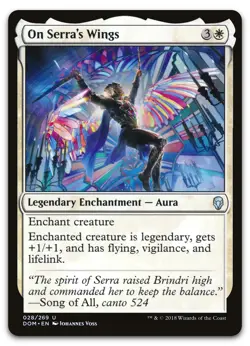 On Serra's Wings #28 (NM) Dominaria DOM Magic MTG - Image 1