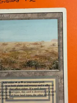 *Scrubland** MTG Magic LP - Revised (1994) - Reserved List - Dual Land - Image 3