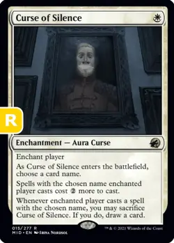 MTG Curse of Silence Midnight Hunt Rare Enchantment Aura Curse NM - Image 1
