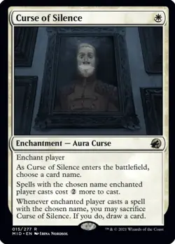 MTG Curse of Silence Midnight Hunt Rare Enchantment Aura Curse NM - Image 2