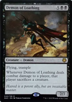 045/136 DEMON OF LOATHING RARE GAME NIGHT: FREE-FOR-ALL MTG CARD - Image 1