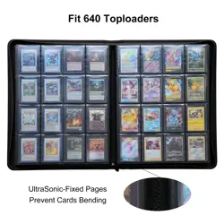 GrinOwl 16 Pocket Toploader Binder, Holds 640 Top Loaders, Large Toploader Ca... - Image 2