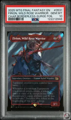 Firion, Wild Rose Warrior 0531 Character Borderless-surge Foil Mtg PSA 10 - Image 1