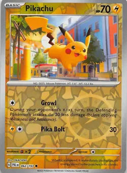 Pikachu 062/193 Holo Common Paldea Evolved Pokemon Reverse Holo Near Mint - Image 1