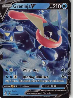 Greninja V 073/264 Holo V Rare Fusion Strike Pokemon Near Mint - Image 1