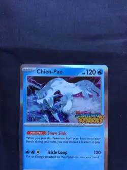 Pokemon: Surging Sparks Staff Prerelease Promo: Chien-Pao 152 - Image 2