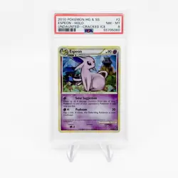Pokemon TCG Espeon HGSS Undaunted 2/90 Cracked Ice Holo PSA 8 NM-Mint - Image 1