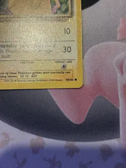 Pikachu 58/102 E3 Stamp Yellow Cheeks Base Set 1999 WOTC Promo Pokemon Card - Image 5