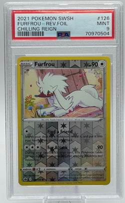 2021 POKEMON SWORD & SHIELD CHILLING REIGN #126 FURFROU REVERSE FOIL PSA 9 MINT - Image 1