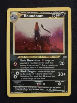 Houndoom 8/64 Unlimited Pokemon Trading Card Game Neo Revelation Heavily Played - Image 1
