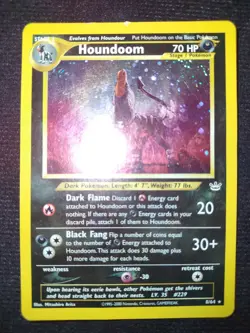 Houndoom 8/64 Unlimited Pokemon Trading Card Game Neo Revelation Heavily Played - Image 2
