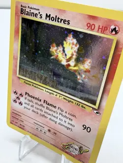 Blaine's Moltres 001/132 Gym Heroes Holo Rare card Unlimited Holofoil Pokemon - Image 2