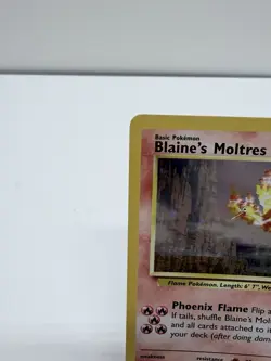 Blaine's Moltres 001/132 Gym Heroes Holo Rare card Unlimited Holofoil Pokemon - Image 3