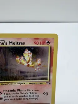 Blaine's Moltres 001/132 Gym Heroes Holo Rare card Unlimited Holofoil Pokemon - Image 4
