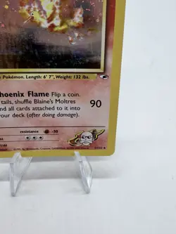 Blaine's Moltres 001/132 Gym Heroes Holo Rare card Unlimited Holofoil Pokemon - Image 5