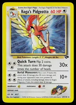 Pokemon Card - Koga's Pidgeotto Gym Challenge 27/132 Rare - Image 1