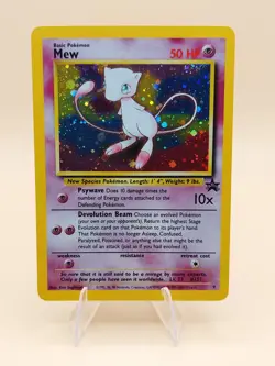 Mew Holo Rare Pokemon Black Star Promo #9 WOTC 1999-2000 SWIRL - Image 1