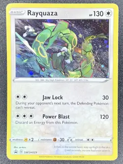 🌀Fart Swirl🌀 Rayquaza SWSH029 Crown Zenith Sea & Sky Black Star Promo Pokemon - Image 3