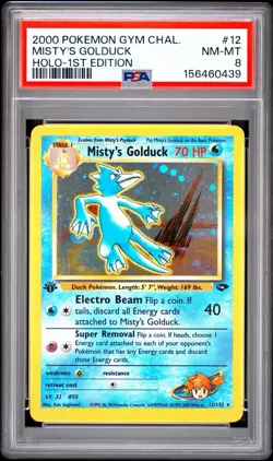 2000 Pokemon 1st Edition Gym Challenge Misty’s Golduck | PSA 8 - Image 1