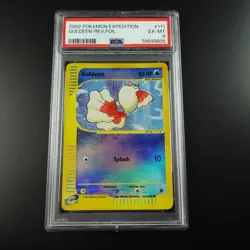 PSA 6 Goldeen 111/165 Expedition E Series Reverse Holo Graded Pokemon Card - Image 1