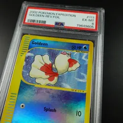 PSA 6 Goldeen 111/165 Expedition E Series Reverse Holo Graded Pokemon Card - Image 2