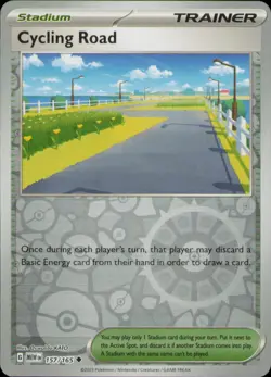 CYCLING ROAD 157/165 UNCOMMON 151 POKEMON REVERSE HOLO NM - Image 1