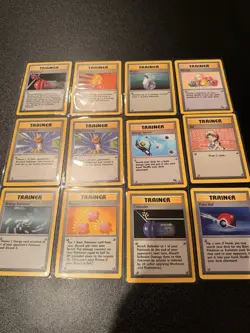 Vintage Pokemon Base Set Trainer Card Lot 12 WOTC - Image 1