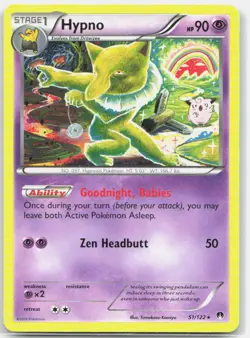 Hypno 51/122 Rare BREAKpoint Pokemon Lightly Played - Image 1