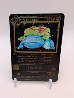 Pokemon Black Metal Venusaur & Silver Metal Blastoise Custom Card Set Of 2 - Image 2