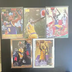 Kobe Bryant Los Angeles Lakers 1997-98 Topps/Fleer MVP Rookie 5 Card Lot - Image 1