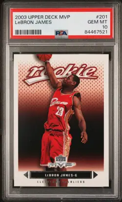 2003-04 Upper Deck MVP #201 LeBron James Cavs Lakers Rookie RC PSA 10 GEM MT💎👑 - Image 1