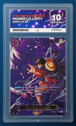 Ace 10 Monkey D Luffy OP09-119 Carrying On His Will One Piece Card - Image 1