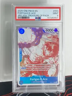2025 ONE PIECE 3RD ANNIVERSARY! TREASURE CAMPAIGN PACK PORTGAS D. ACE PSA 9 - Image 2
